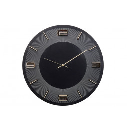 Wall clock Leonardo, black/gold, D49cm